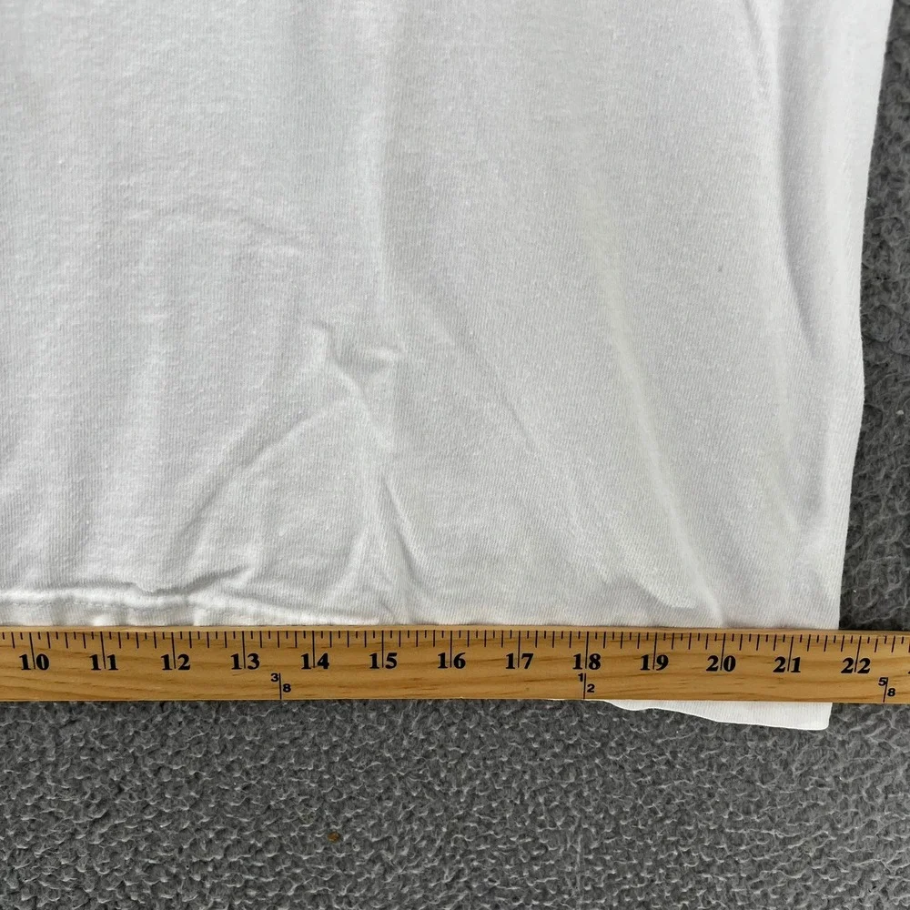 VTG Y2k Cotton Deluxe Anvil White Long Sleeve Mock Neck ACAC Logo T-Shirt Men L